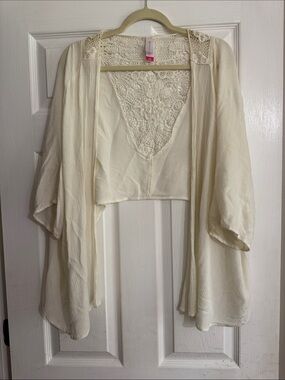 No Boundaries Cream Crochet Openwork Cardigan